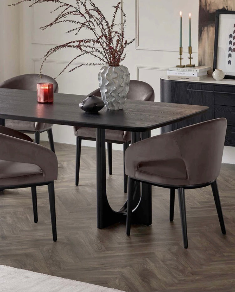 Mocha Plush Velvet Chair