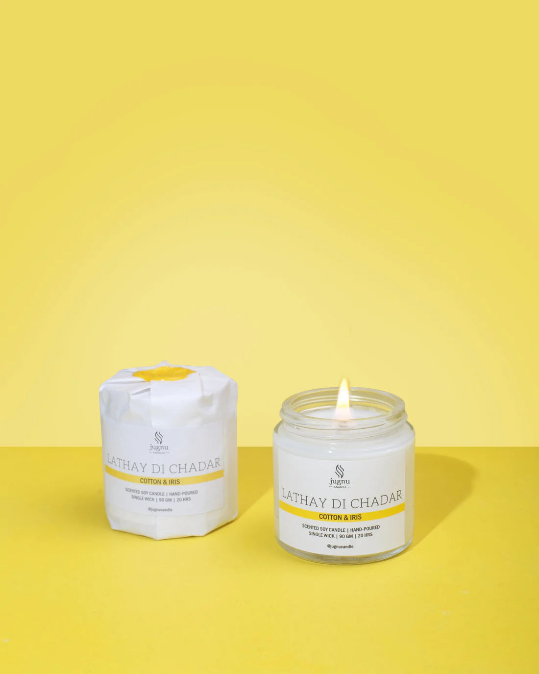 Lathay Di Chadar (Cotton & Iris) - Scented Soy Candle-jugno