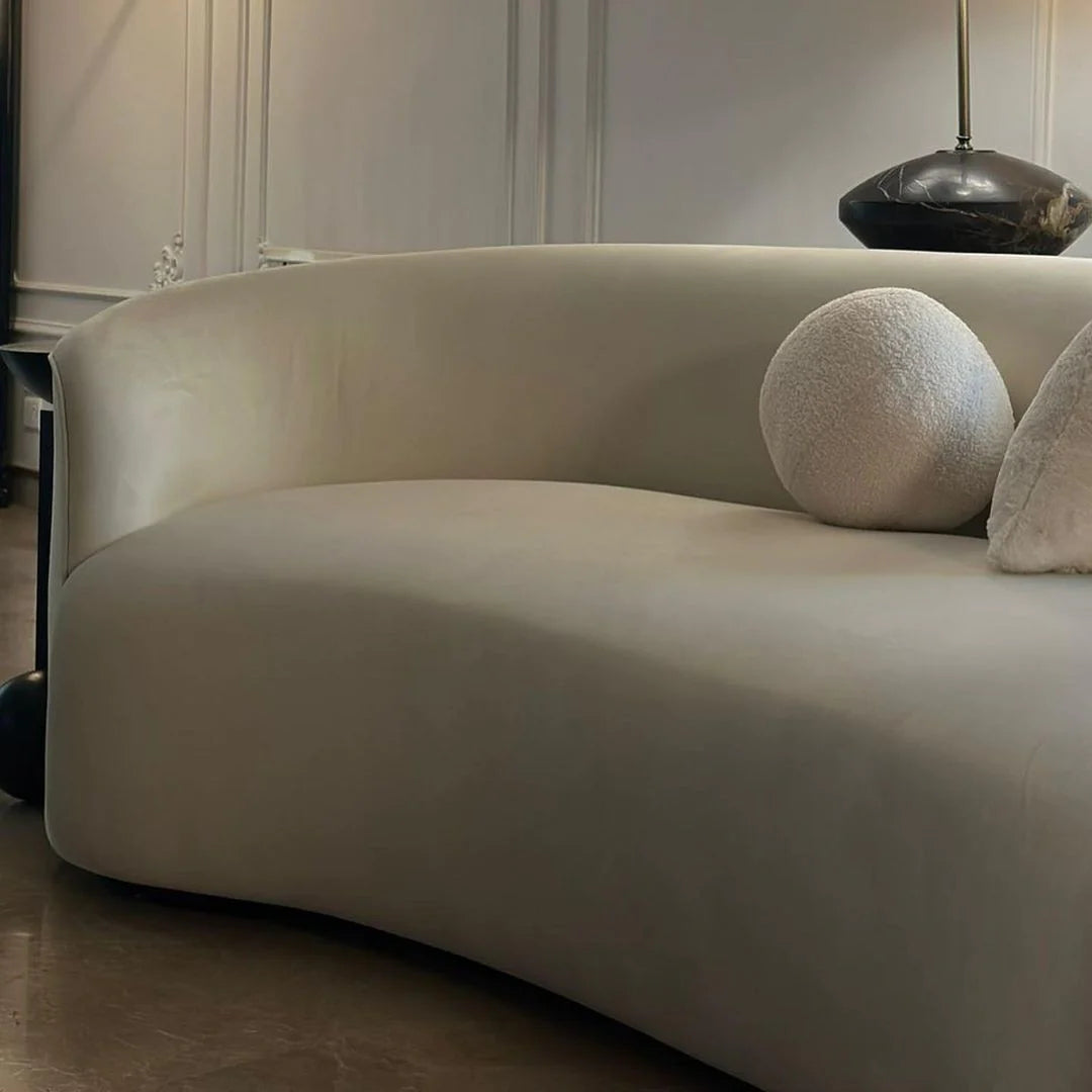 Cream Curved Sofa