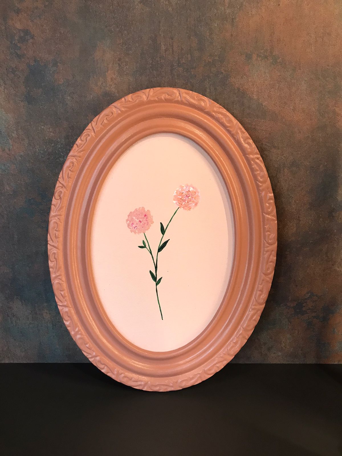 Oval Yellow Pink (Floral Series)- Picturesque by Rabia Nasir