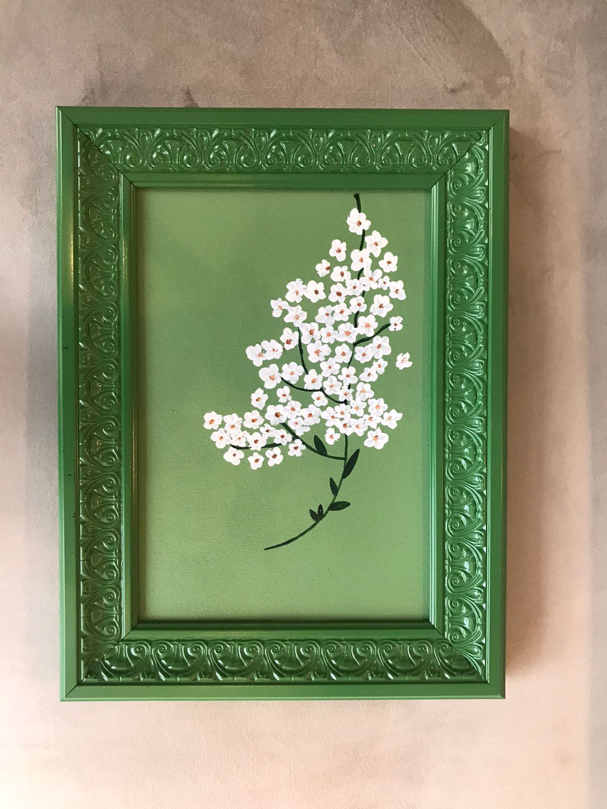 Jasmine on Green (Floral Series)- Picturesque by Rabia Nasir
