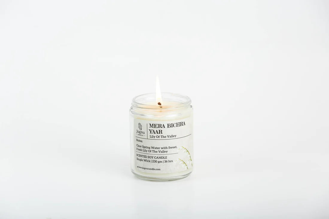 Mera Bichra Yaar (Lily Of The Valley) - Scented Soy Candle-jugno