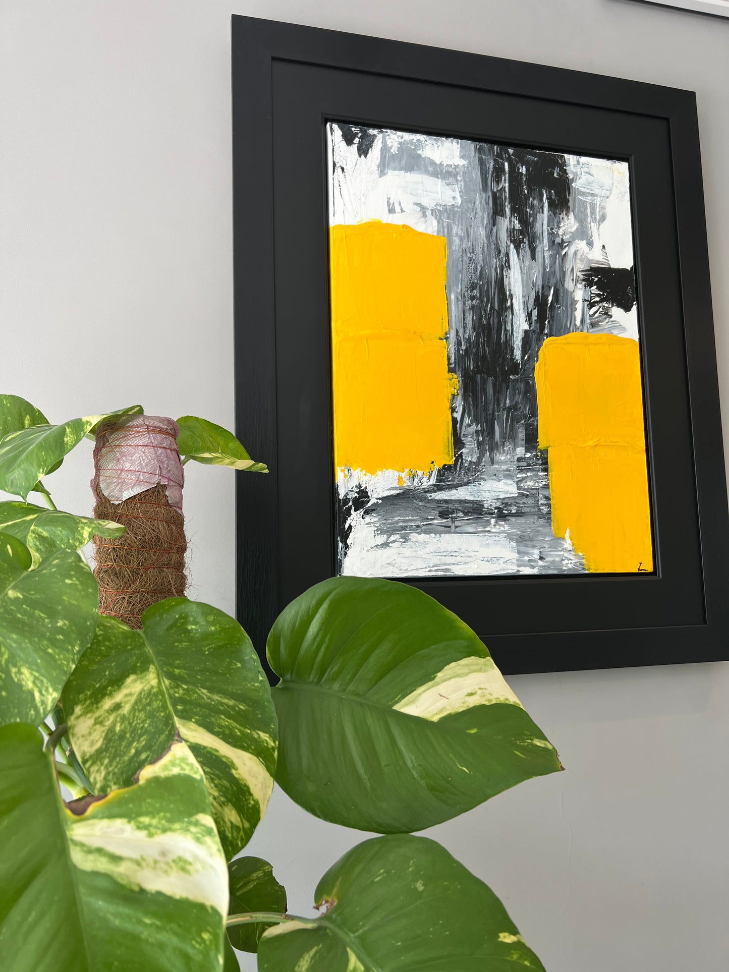 Abstract Textured -Yellow- Canvases By Zainab