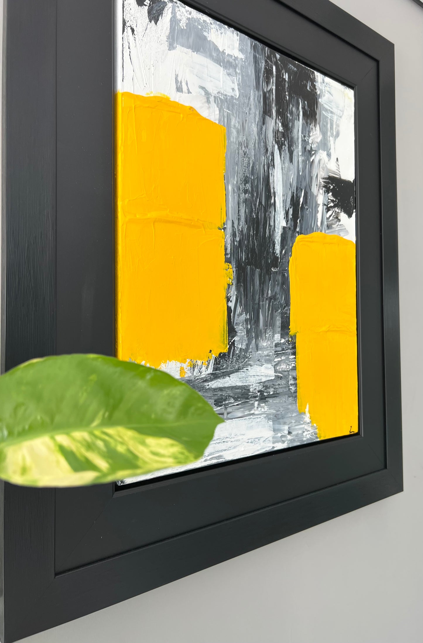 Abstract Textured -Yellow- Canvases By Zainab