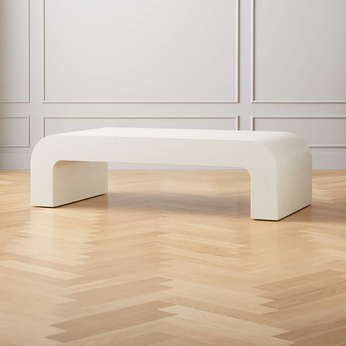 Horseshoe Ivory Lacquered Linen Coffee Table