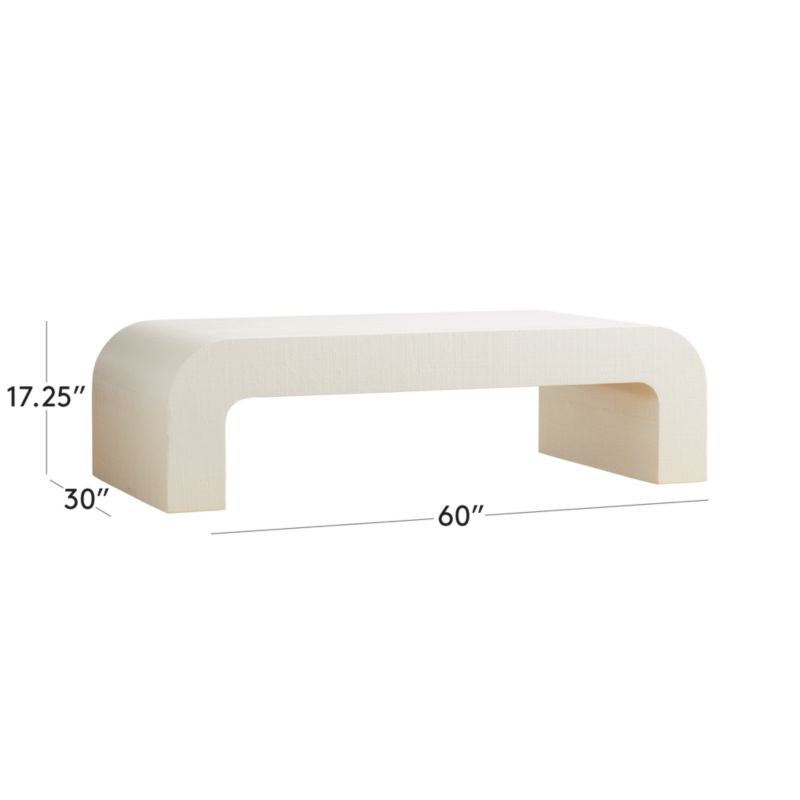 Horseshoe Ivory Lacquered Linen Coffee Table