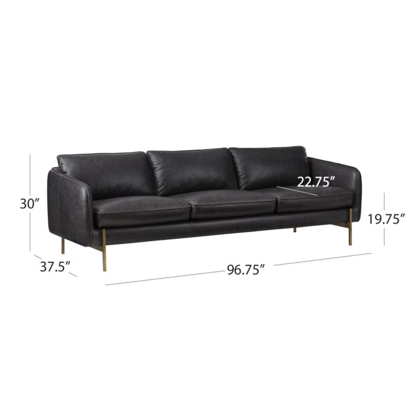 Hoxton Black Leather Sofa