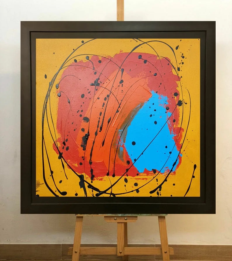 Abstract Textured -Mustard - Canvases By Zainab