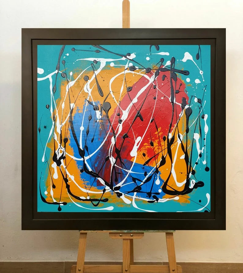 Abstract Textured -Ice Blue - Canvases By Zainab