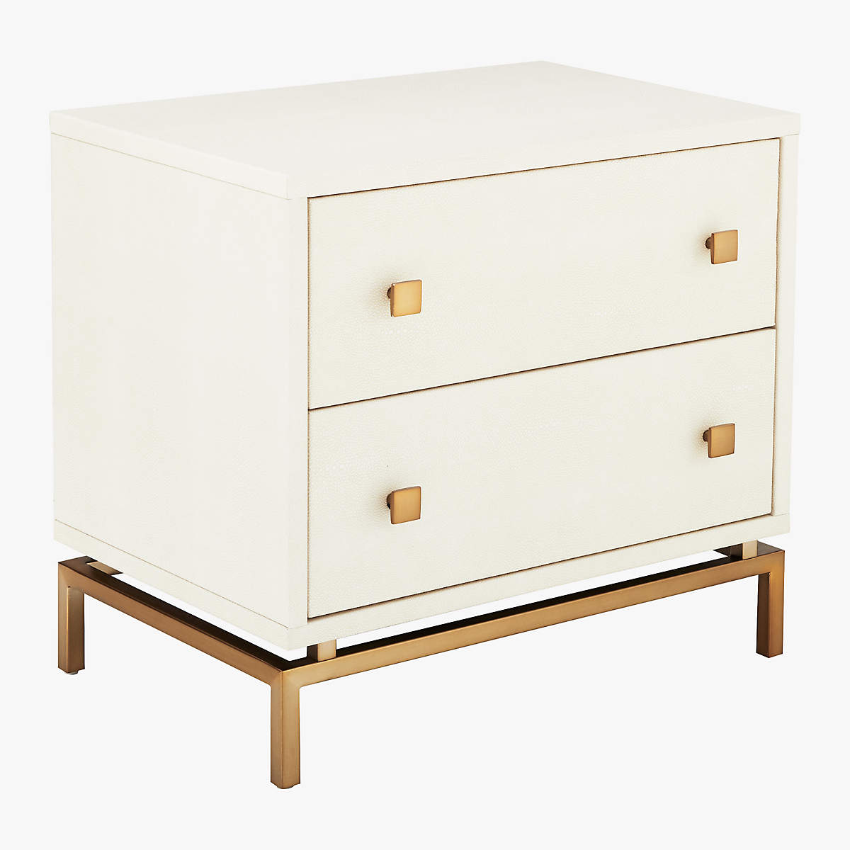 Ivory Shagreen Embossed Nightstands