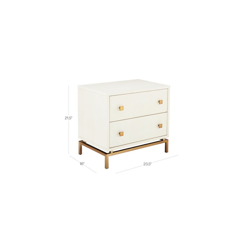 Ivory Shagreen Embossed Nightstands