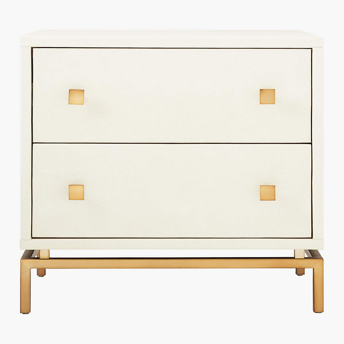 Ivory Shagreen Embossed Nightstands