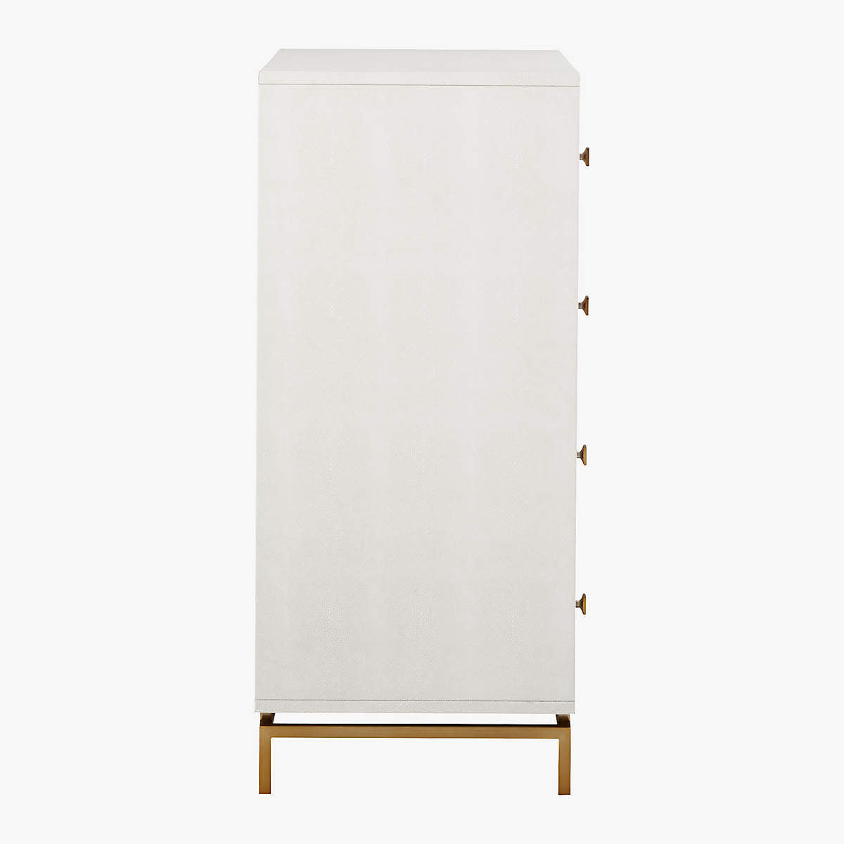 Ivory Shagreen Embossed Tall Chest