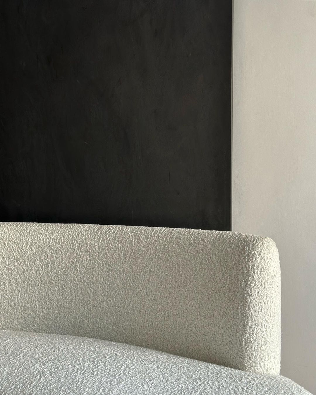Cream Curved Soft Sherpa Sofa-Kollekt
