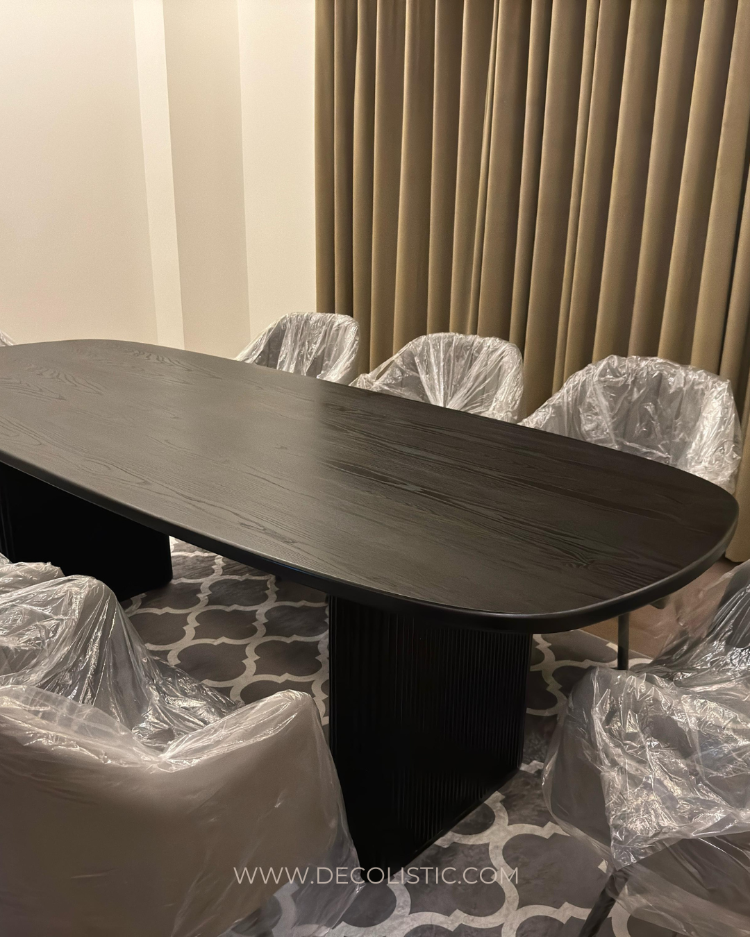 Blackened Oak Dining Table