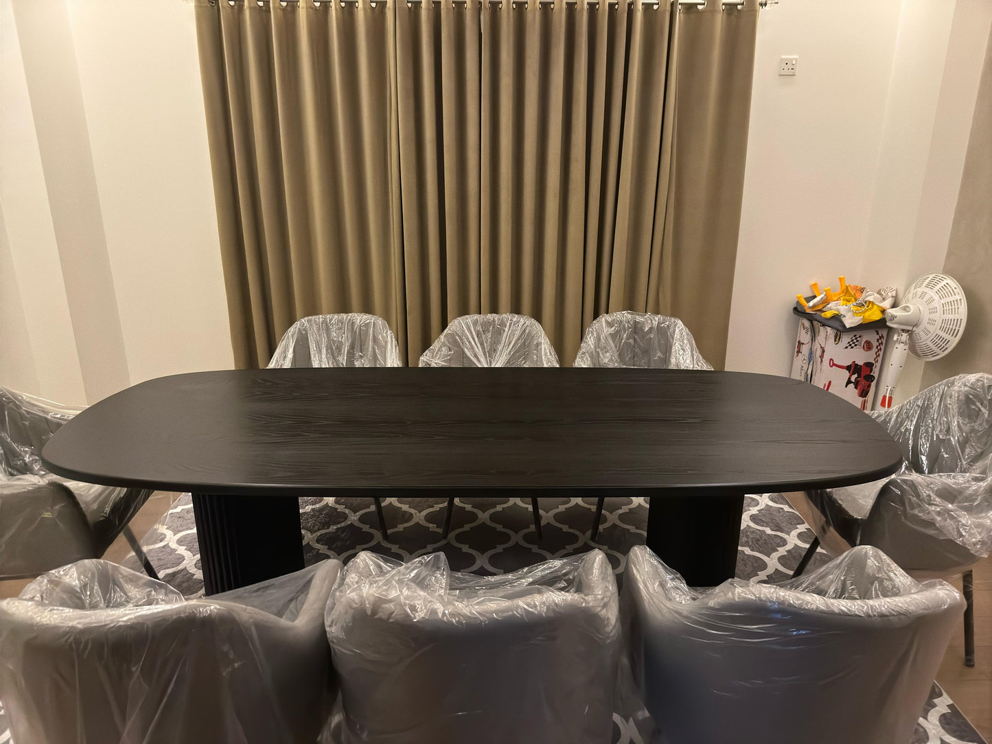 Blackened Oak Dining Table