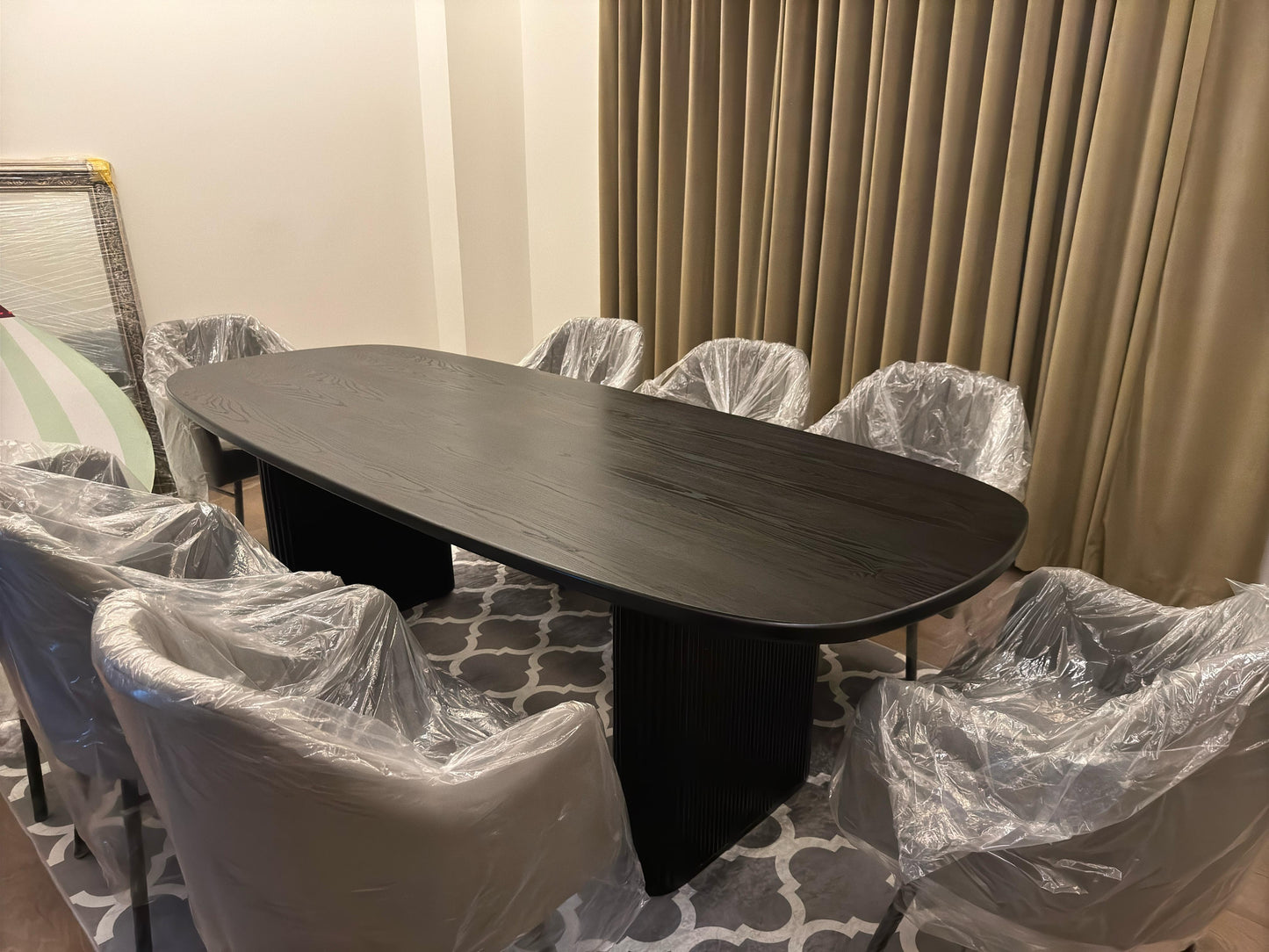 Blackened Oak Dining Table