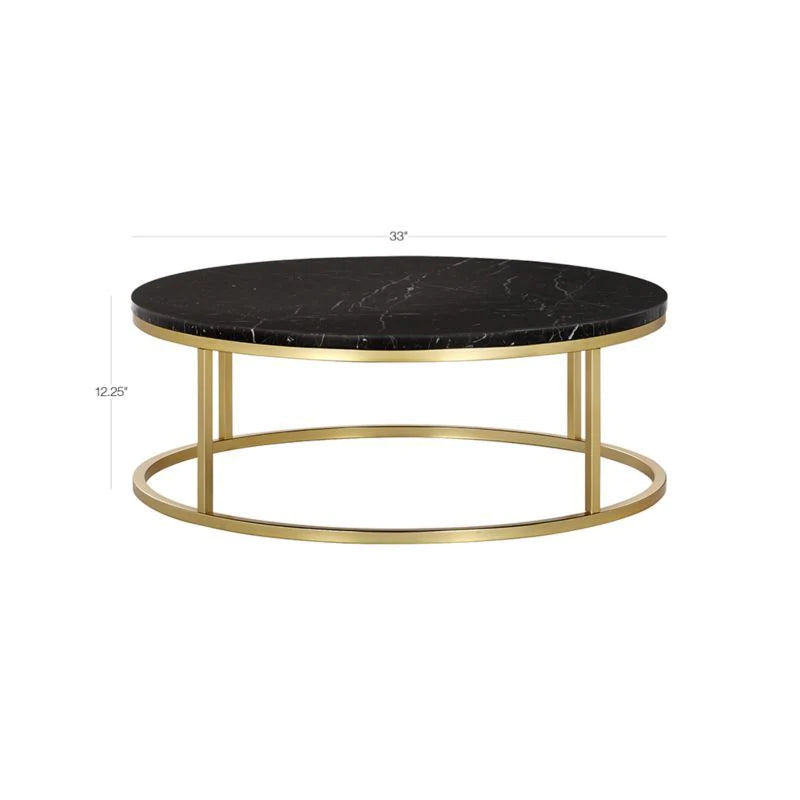 Smart Round Black Marble Coffee Table