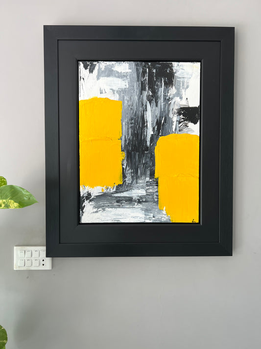 Abstract Textured -Yellow- Canvases By Zainab
