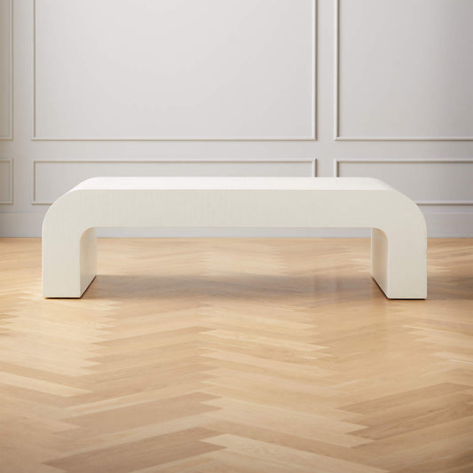 Horseshoe Ivory Lacquered Linen Coffee Table